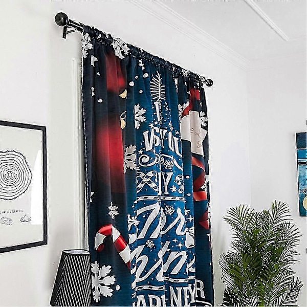 Dekorativt gardin 140x130cm Polyester Snømannmønster - Festlig Aksent