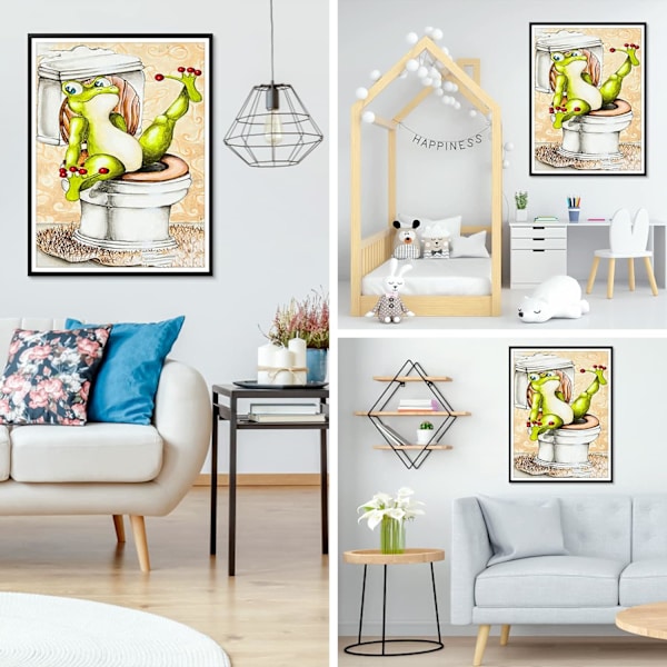 ##/5D diamantmålning-DIY-30x40cm-toalettgroda##/