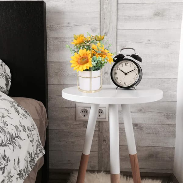 Kunstige Solsikker med Metal Pot Kunstig Solsikkeblomst