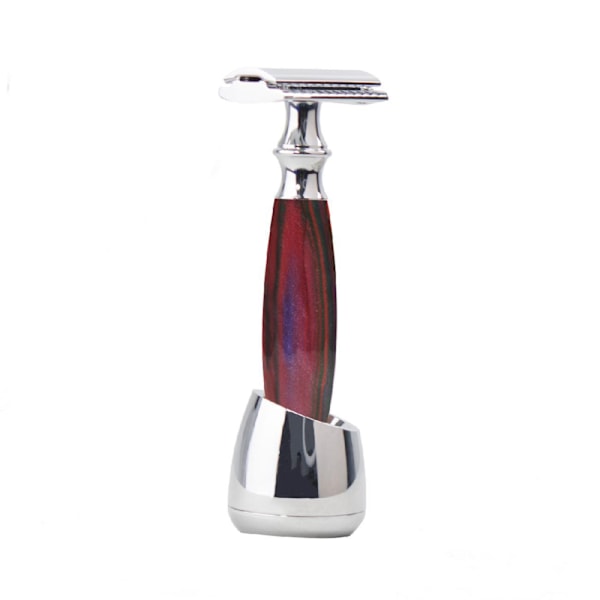 ##/Safety razor set with butterfly mechanism and aluminum stand##/