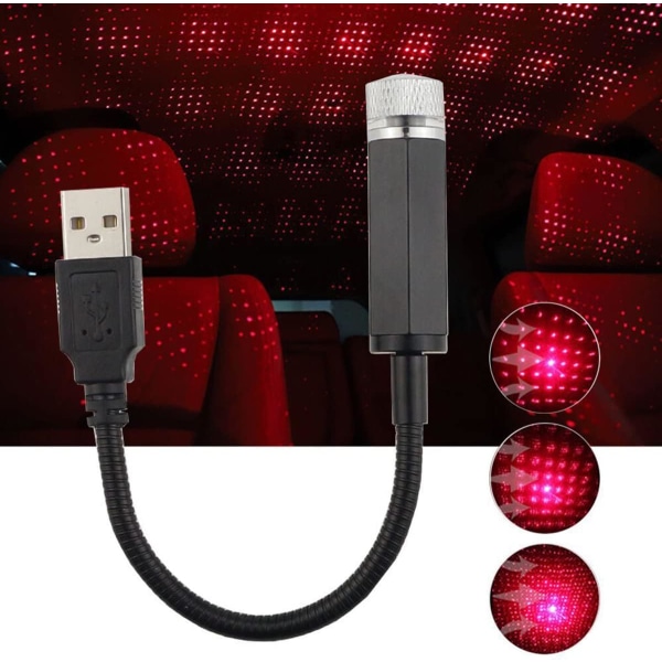 2 stk USB Stjernelys Projektor, Automatisk Atmosfærisk Lys LED Ro