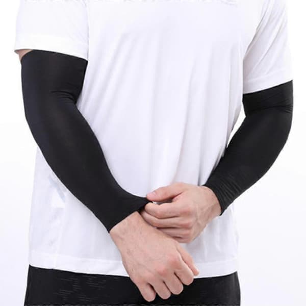2 Par Kølende Arm Sleeves Til Mænd & Kvinder, UV Beskyttende Upf 50, Tattoo Dækning Black