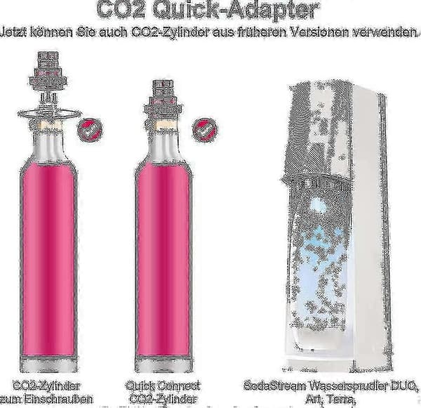 Snabbkoppling CO2-adapter Kompatibel med Sodastream Water Sprinkler Duo Art, Terra, Tr21-4