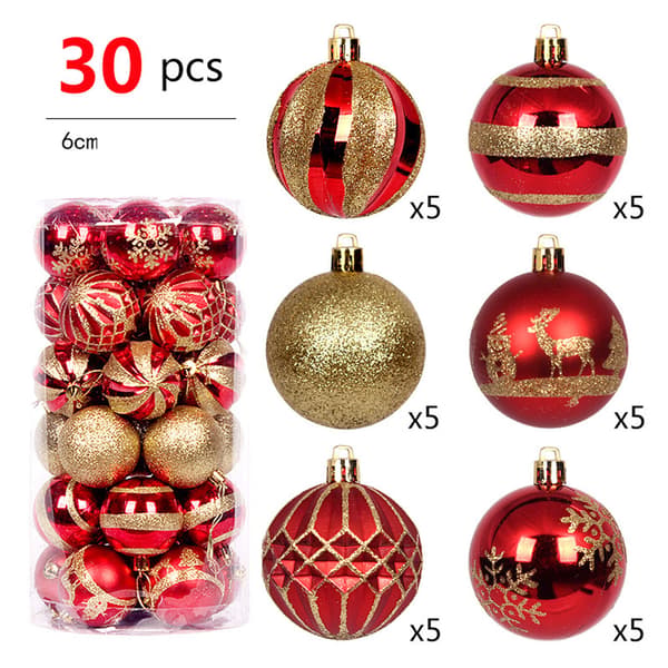 Røde 30 stk julekuler 6cm