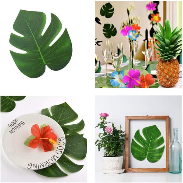 24 Pakk Kunstige Tropiske Blad for Hawaiiansk Fest (Luau) 8 Tommer