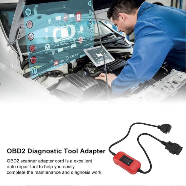 12?24V OBD2 Scanner Adapterkabel Passar X431 Easydiag 2.0/3.0 GOLO ABS Värmebeständig för Tunga Lastbilar DieselRöd