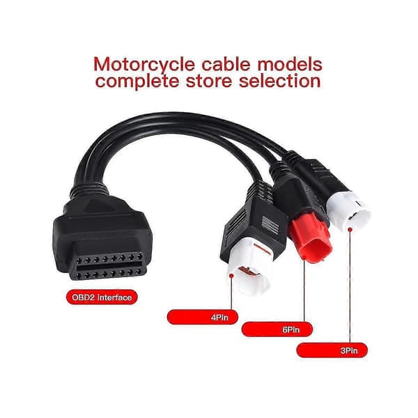 Motorcykel til 3-pin 4-pin og 6-pin Obd2 Diagnostik Stik Kabel til Motorcykel Obd Forlænger Kabel
