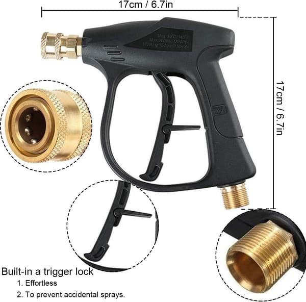 Bilvask Vandpistol Trykvaskerpistol 3000 PSI Max med Hurtig C