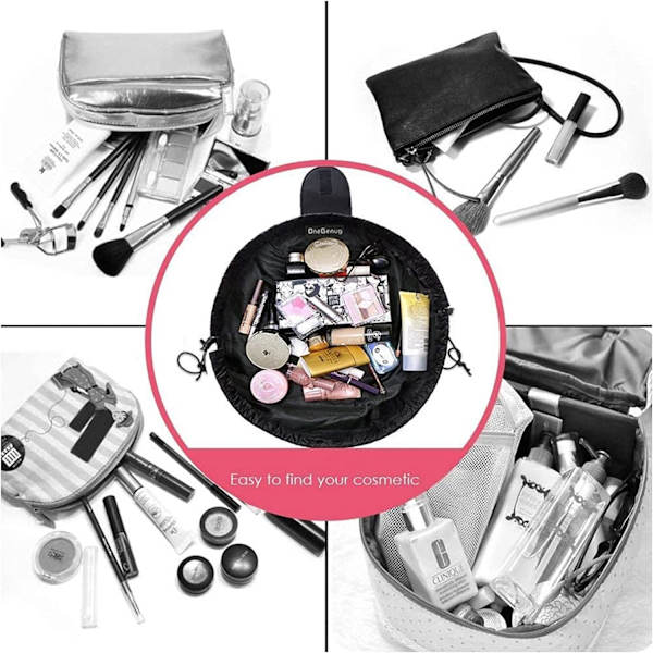 Kosmetikpose (Sort), Makeuppose, Snøre Design En-trins Organiser