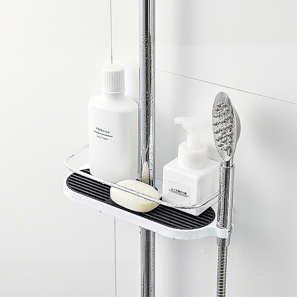 2 stk Dusjhylle for Dusjstang uten Boring - Bad Organiser