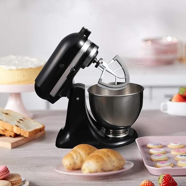 Vit Flex Edge Visp för KitchenAid Tilt-Head Köksmaskin 4,5-5 Quart Platt Visp Paddel med Flexibla Silikonkanter Skålskrapa
