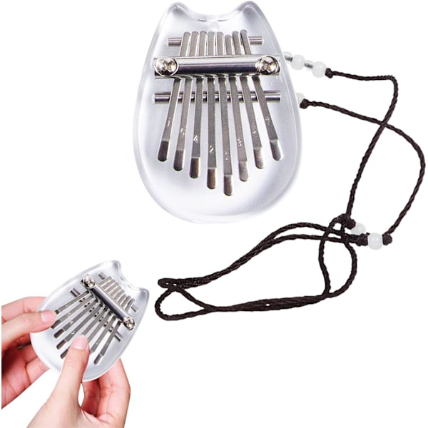 1 Styck (Klar Kattunge) 8-Tangs Kalimba, Limba, Barninstrument