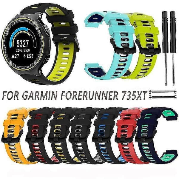 Passende rem for Garmin Forerunner 735xt 220 230 235 620 630 armbånd silikon stålspenne