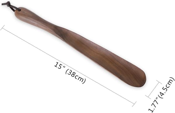 Puinen kenkälusikka, 38 cm pitkä varsi, sopii vanhemmille miehille ja naisille