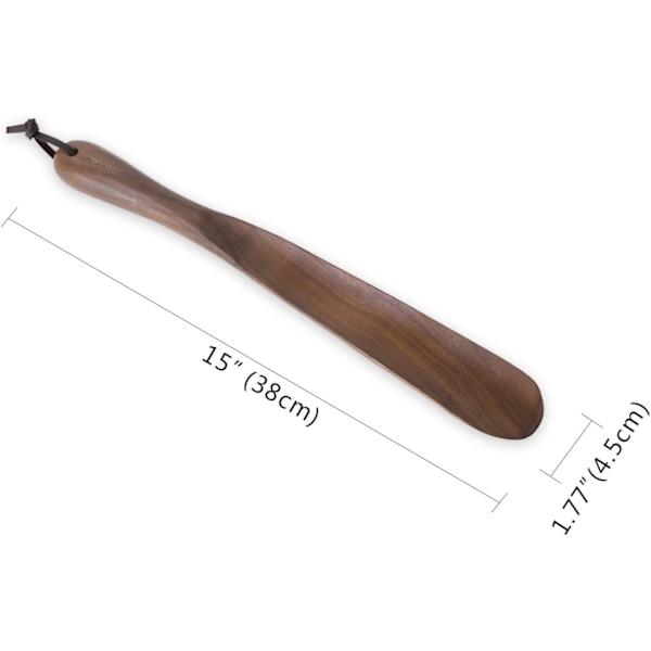 Skohorn i tre, 38 cm langt håndtak, egnet for eldre menn og kvinner