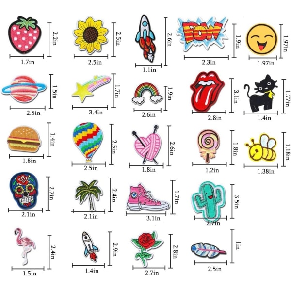 32 Stykker Stryge-På-Lappe, Broderi Appliqué Lappe Stickers F