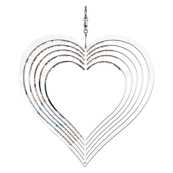 Sublimation Vindspinder DIY Varmeoverførsel Aluminium 3D Vindklokke Indendørs Udendørs Have Gårdhave Veranda Metal Hængepynt Love Heart