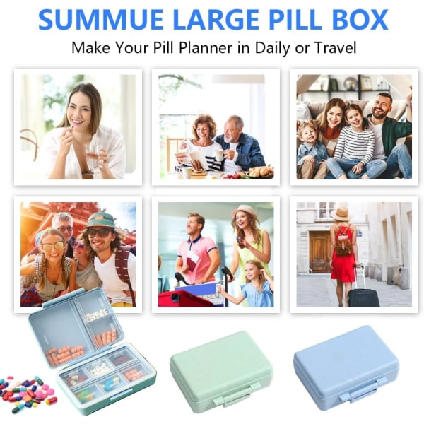 2 st Bärbar Pillerdosa Fickpillerdosa Liten Medicinbox Daglig