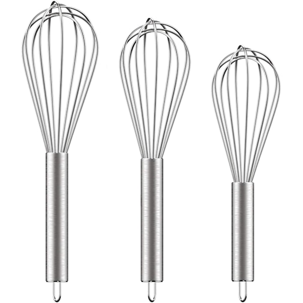 ##/3-pack Vispar i Rostfritt Stål 8\"+10\"+12\", Vispset Wisk Ki##/