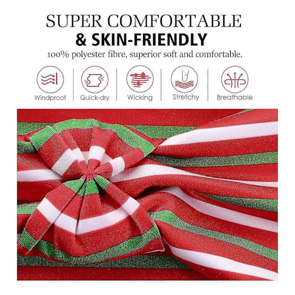 Hårband för damer, multifunktionellt hårband, multi-styl Striped Red