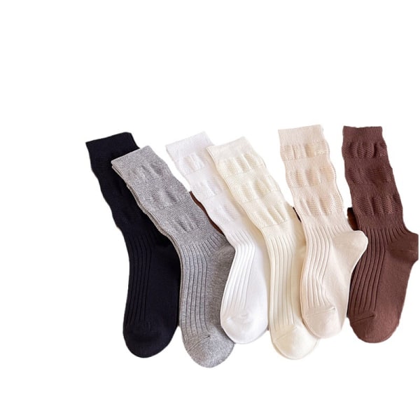 #6 par ensfarvede sokker til kvinder#