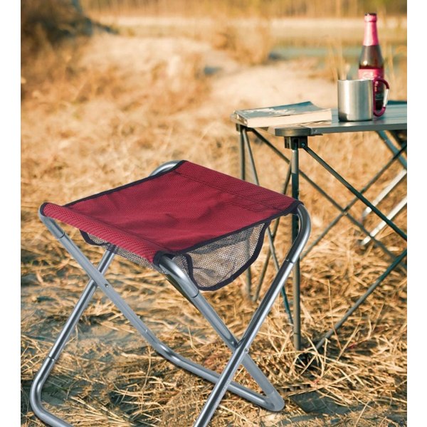 Bærbar liten sammenleggbar krakk, utendørs camping mini sammenleggbar stol
