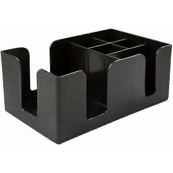 Plastik Opbevaringsbar Organizer, Servietholder Sugerør Håndklædeholder Opbevaringsboks, Sort