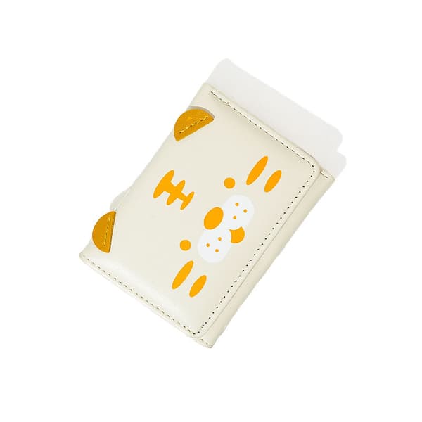 En lille hvid tegneserietiger pung, 10,5 cm × 1,5 cm × 8 cm, foldbar