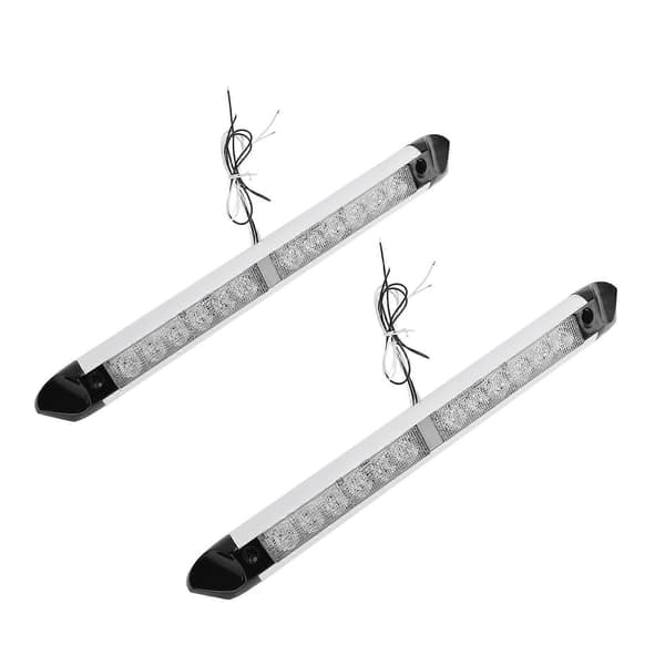 2 stk. RV LED Markise Lys DC 12V til 24V Energibesparende Utvendig Markise Utility Lys Stripe Bar for Lastebiler Campingvogner Tilhengere