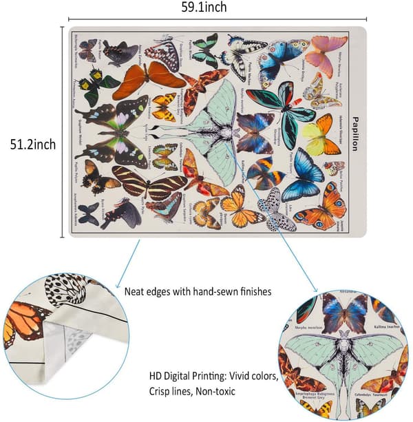 130x150cm Bohemian Butterflies Mandala Seinävaate Tapetti