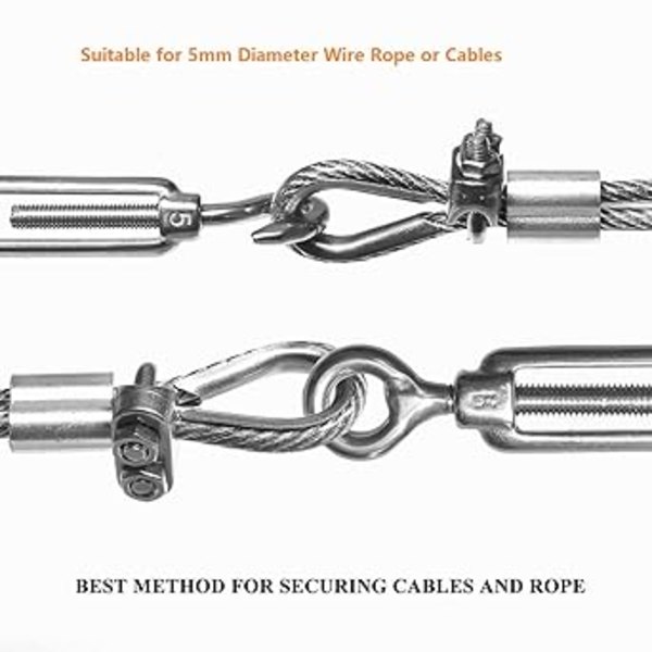 Wire Rope Clip Kabelklemme 304 Rustfrit Stål U-Bolt Saddel Fas