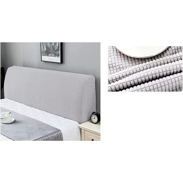 ##/Grå hodegavltrekk for seng, stretch hodegavltrekk##/