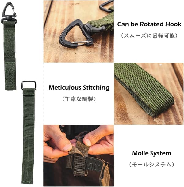 4 stk Taktisk Belte Nøkkelholder Molle Nøkkelring Belteklips Webbing B