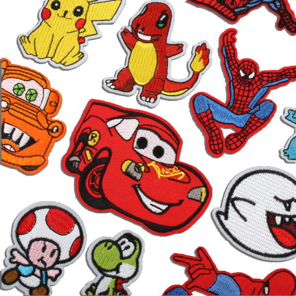 18 stk. broderi klud klistermærker, Spiderman Marvel karakter