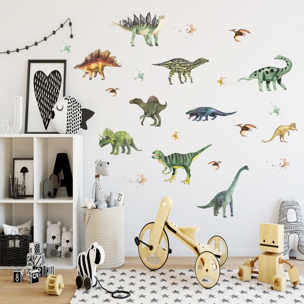 Tejpad med tecknad dinosaurie för vägg, vardagsrum, sovrum