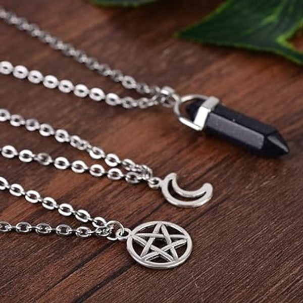 Moon Pentagram Kaulakoru Multi Kaulakoru Gothic Charm Riipus