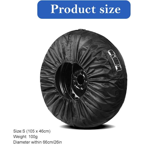 Pakke med 4 Bil Dæk Dæksler, 13-18\"(Diameter inden for 66CM) Vand