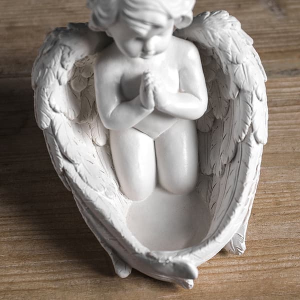 1 stk Søt retro liten engel lysestake ornament, 13.5x15x16cm