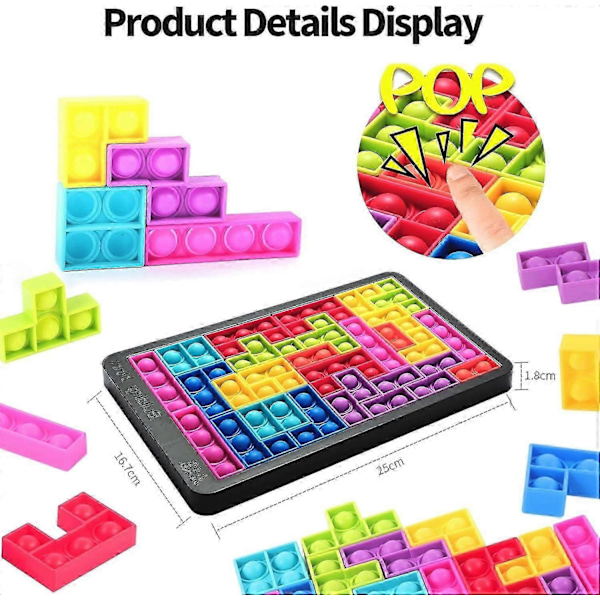 Pop Fidget Leksak Its - Bubble Big Puzzle Pop Push It&Popper Bubble Sensoriska Fidget Leksaker/Stresslindring
