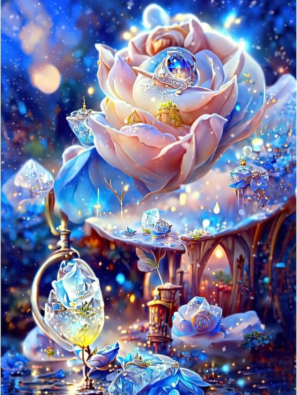 ##/30x40cm 5D DIY Diamantmålning Set - Rosaire des neiges, allt##/