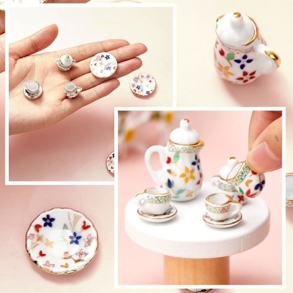 Miniatyr 1/12 Porslin Te-Service Dukkehuss Tilbehør