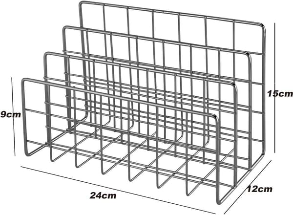 Metal Brevpapir Opbevaringsholder med 3 Rum, Metalbog
