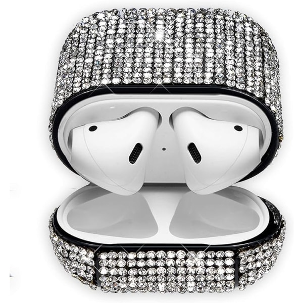 Blinkande hörlursfodral för AirPods (svart), lyxigt glittrande