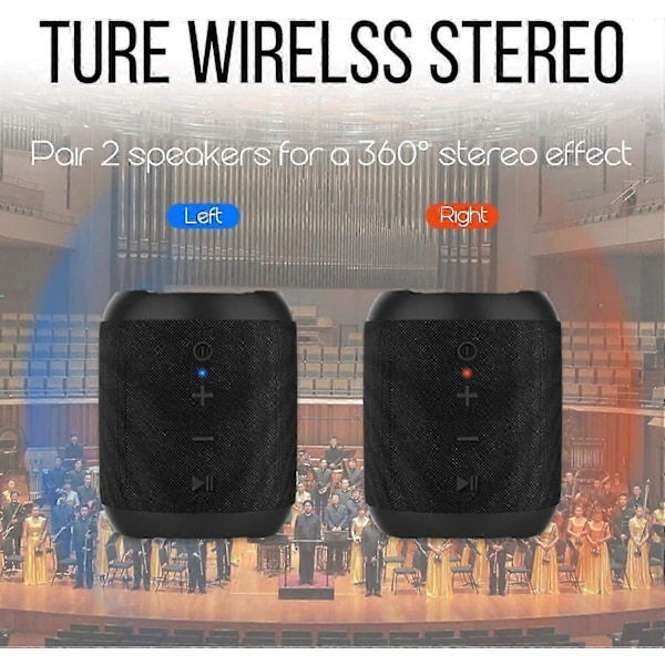 Bærbar Bluetooth-høyttaler, 20W Vanntett Bluetooth-høyttaler HD-lyd, Dobbel driver Bluetooth 5.0