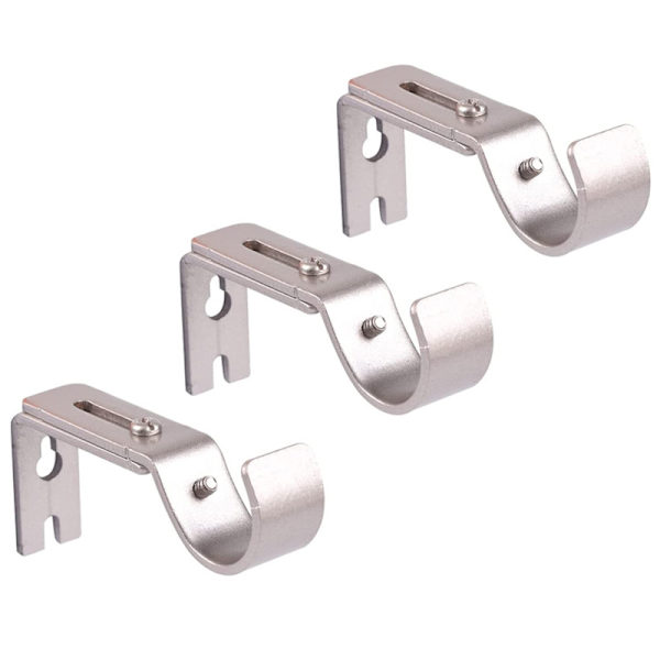 4 stycken gardinstångs väggfästen (silver), justerbar gardinstång
