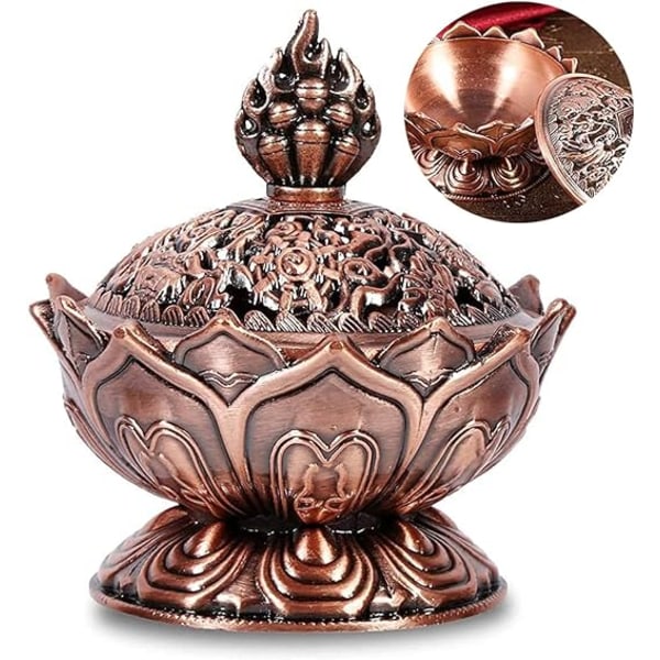 Lotus Røgelsebrænder Vintage Mini Røg Legering Keglebrænder Censer B