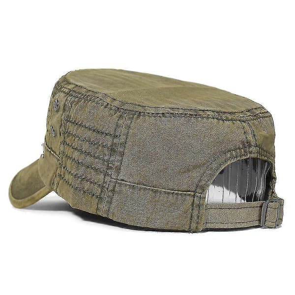 Vasket Bomull Militær Caps Menn Kadett Army Cap Unik Design Vintage Flat Topp Hatt Blue