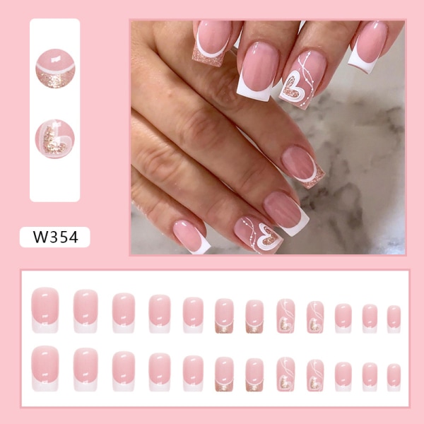 24stk falske negler Lange negler Fake Nails Ballerina Akryl Fake Na