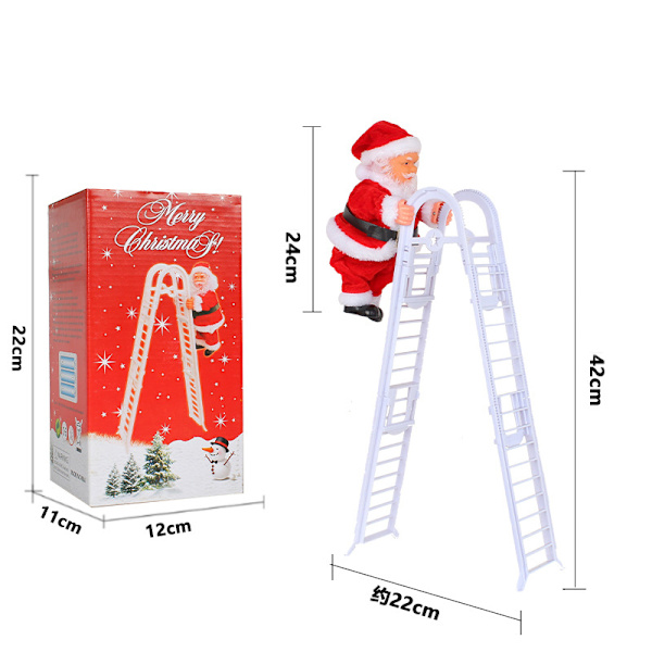 Elektrisk jultomteleksak, vit dubbelstege, julklapp