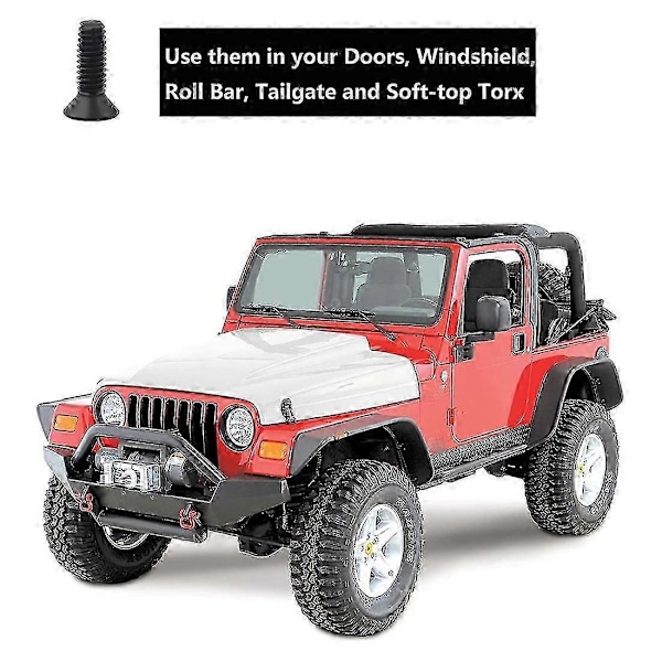 Torx Skruvar Bultar för Wrangler CJ YJ LJ TJ 1976-2006, Ersättning för Dörrar, Vindruta, Störtbåge, 20 ST